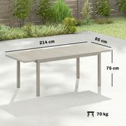 Extendable Outdoor Dining Table for Flexible Garden Entertaining Light Grey Wood Effect Outsunny