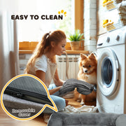 Raised Dog Sofa Bed With Removable Washable Cover Non Slip Base For Small Pets Grey AOSOM