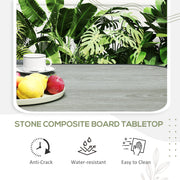 4 Seater Rattan Cube Garden Furniture Set with Cushions Charcoal Grey by Outsunny