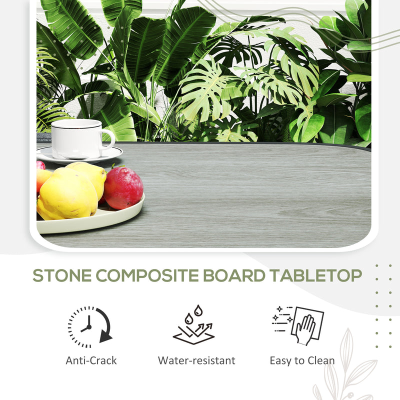 4 Seater Rattan Cube Garden Furniture Set with Cushions Charcoal Grey by Outsunny