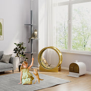 Covered Cat Litter Box with Scoop and Filter for Odour Control and Easy Cleaning, Grey