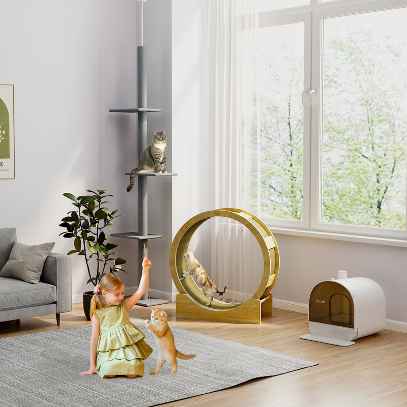 Covered Cat Litter Box with Scoop and Filter for Odour Control and Easy Cleaning, Grey