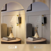 Black LED Wall Lights 2 Pack with Adjustable Colour Temperature for Bedroom or Hallway