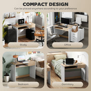 Compact Oak Computer Desk with Keyboard Tray and Drawer for Home Office by HOMCOM