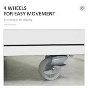 Mobile 7 Drawer Office Filing Cabinet With Smooth Rolling Wheels For Storage, White