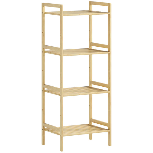 Four Tier Bamboo Adjustable Shelf Storage Unit for Home and Office by HOMCOM