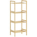Four Tier Bamboo Adjustable Shelf Storage Unit for Home and Office by HOMCOM