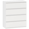4 Drawer Bedroom Dresser for Organised Clothes Storage with Flat Top White