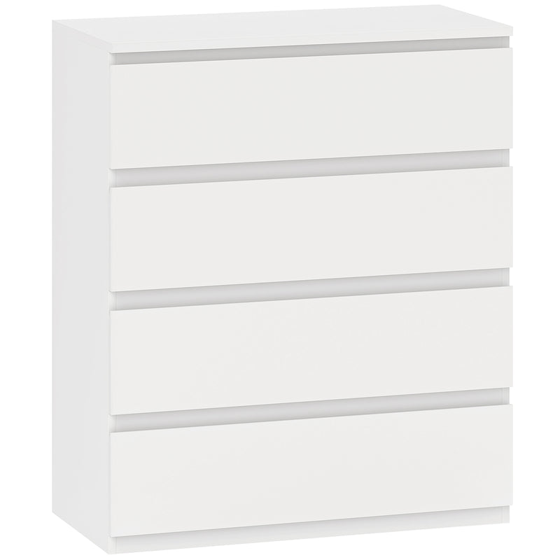 4 Drawer Bedroom Dresser for Organised Clothes Storage with Flat Top White