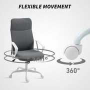 Grey High Back Fabric Office Chair Ergonomic Design For Home Or Work Desk Comfort