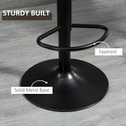 Set of 2 Swivel Bar Stools with Backrest and Adjustable Height for Kitchen Island Brown