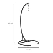Hanging Hammock Chair Stand with Stable Round Base for Indoor and Outdoor Use Black AOSOM