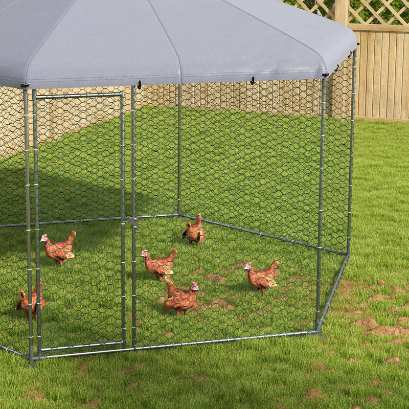 Large Outdoor Chicken Coop for 10 to 15 Hens and Ducks with Walk In Run for Garden Green