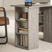 Computer Desk With Drawers and 3 Storage Shelves for Home Office Workstation, Grey