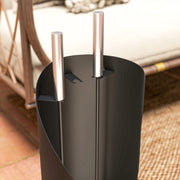 4 Piece Metal Fireplace Tool Set with Bucket and Broom Ideal for Logs and Ashes Silver