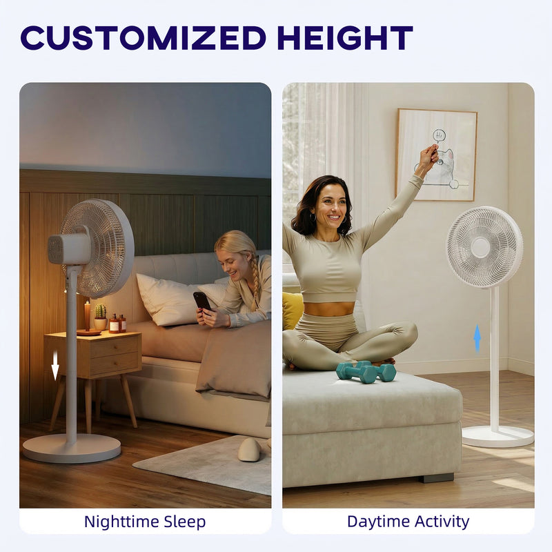 Pedestal Fan with Remote and Timer for Custom Home Cooling White AOSOM