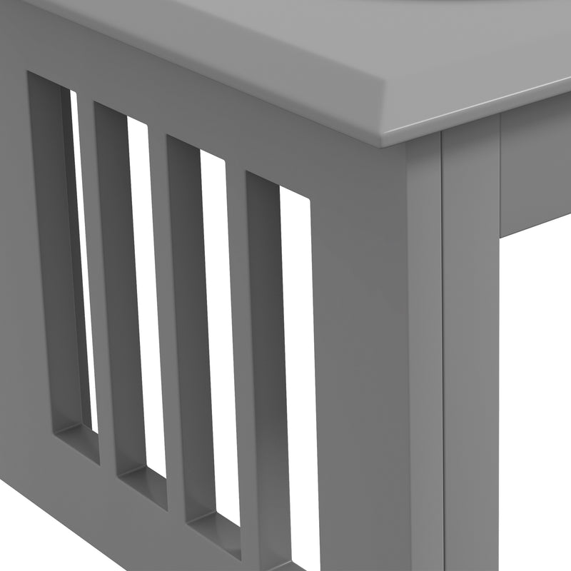 Raised Dog Feeding Station with Adjustable Stand and Steel Bowls for Medium Dogs, Grey