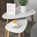 Set of 2 Nesting Coffee Tables with Solid Wood Legs Light Grey by HOMCOM