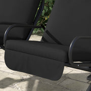 2 Seater Garden Swing Chair With Adjustable Canopy For Relaxing Outdoors Black