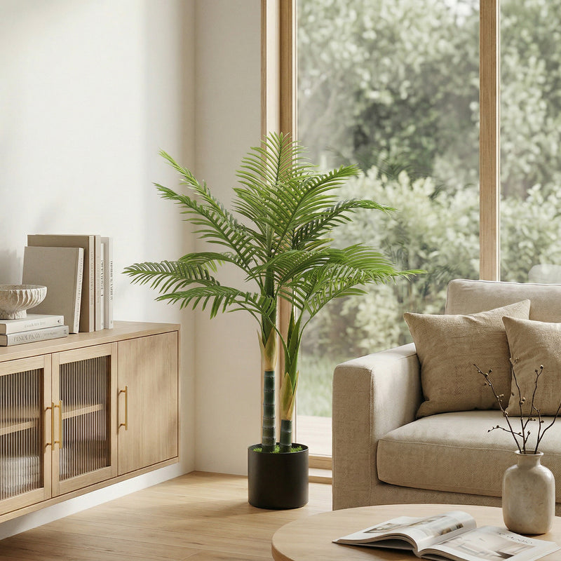Artificial Palm Tree 120cm for Effortless Indoor Greenery and Empty Corner Decoration Green Homcom
