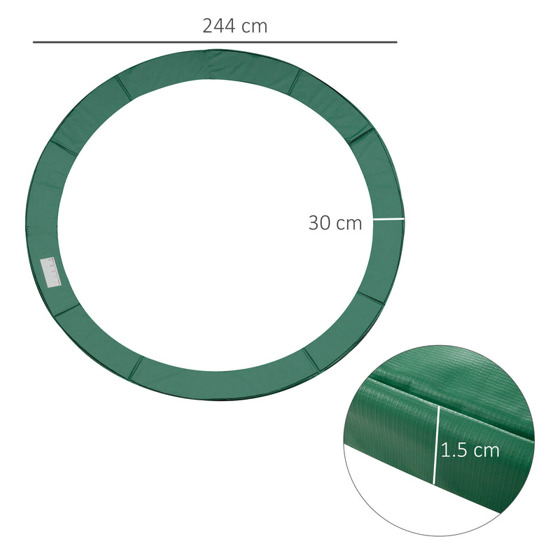 Trampoline Safety Pad for 8ft Round Trampolines Prevents Bumps and Scrapes Green