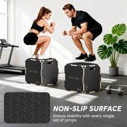 Wooden Plyo Jump Box with Non Slip Surface for Safe Home Workouts 40.5 x 51 x 47.5 cm Natural AOSOM