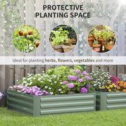 Set of 2 Green Raised Garden Beds 291L Each Ideal for Flowers and Herbs Outdoors