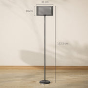 Modern Black Floor Lamp with Double Layer Shade and Foot Switch for Living Room