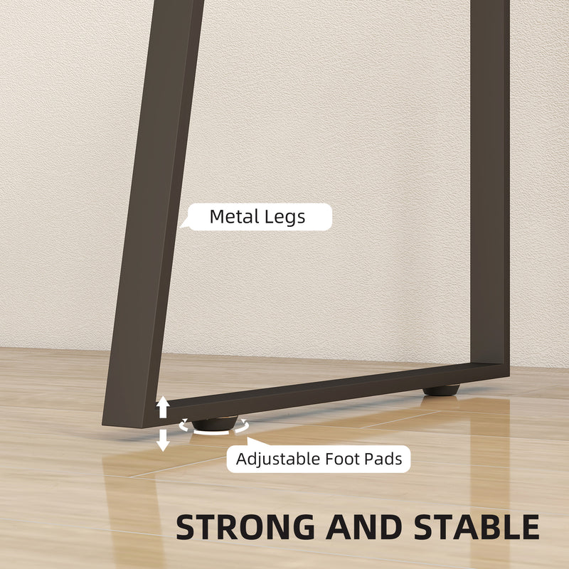 Computer Desk with Drawer and Cabinet for Home Office Study Workstation, Natural Wood Finish