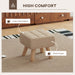Brown Linen Look Square Padded Footstool Ottoman for Living Room by HOMCOM