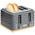 Grey Four Slice Toaster with Rippled Design for Even Browning by HOMCOM
