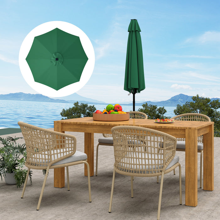 Green 3m Replacement Parasol Canopy UPF 50 Plus with Top Vent Fits 8 Rib Frames by Outsunny