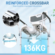 Height Adjustable Shower Chair with Padded U-Shaped Seat and Non-Slip Feet for Elderly by HOMCOM