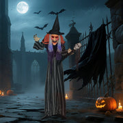 160cm Animatronic Witch Halloween Decoration With Moving Arms For Indoor Or Outdoor Use Multi