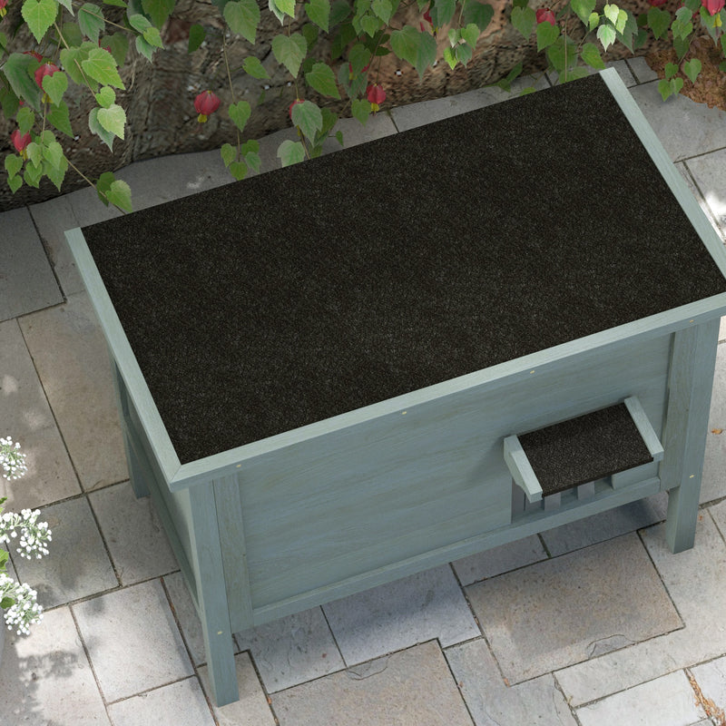 Wooden Insulated Cat House With Removable Floor And Opening Roof For Outdoors, Charcoal Grey