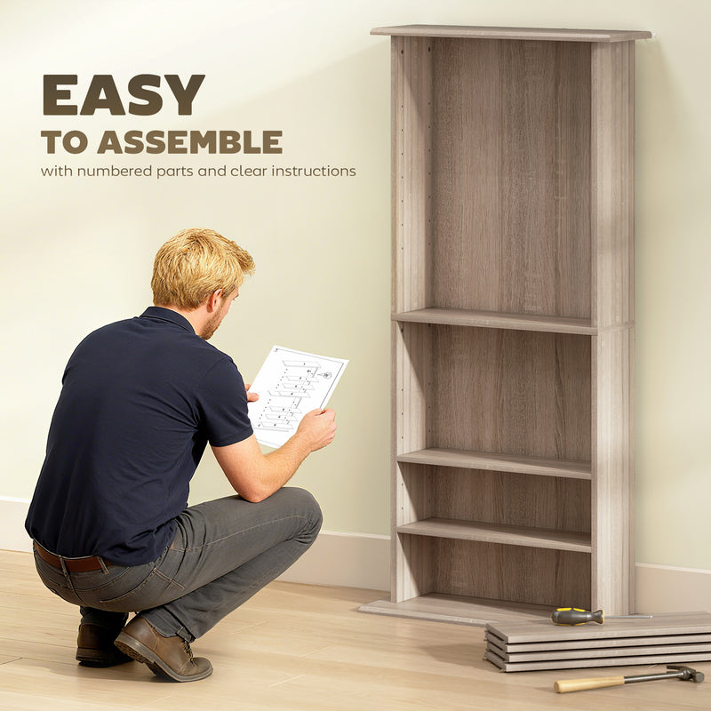 Tall Rotating CD Storage Tower With 360 Degree Access For Home Organisation Natural Wood AOSOM