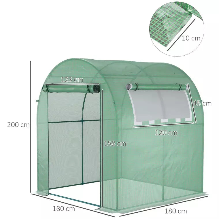 Outsunny Walk In Polytunnel, 1.8x1.8x2m