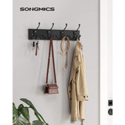Wall Mounted Coat Rack, 4 Hooks - Black Songmics