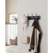 Wall Mounted Coat Rack, 4 Hooks - Black Songmics
