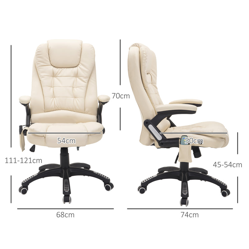 Massage Office Chair with Heat and Adjustable Recline for All Day Comfort Beige