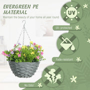 Set of 2 Artificial Hanging Cosmos Flowers for Indoor or Outdoor Display Multicoloured