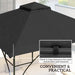 Black 3x3m Replacement Gazebo Canopy Double Tier Roof for Garden and Patio by Outsunny