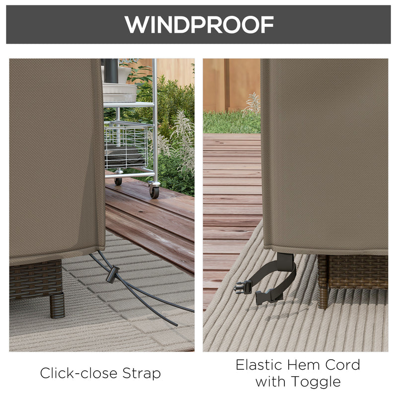 Grey Waterproof 600D Oxford Garden Furniture Cover Large Square 230 x 230cm for Patio