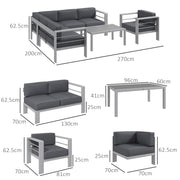 Image of a Grey Outsunny Garden Sofa Set With Table