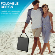 Set of 2 Foldable Beach Loungers with Adjustable Backrest and Side Pocket, Grey Outsunny