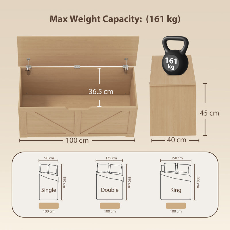Storage Bench with Large Hidden Compartment and Seat for Hallway or Bedroom