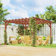 Wooden Garden Pergola Kit Trellis for Climbing Plants and Vines 3.3 x 3.3m by Outsunny