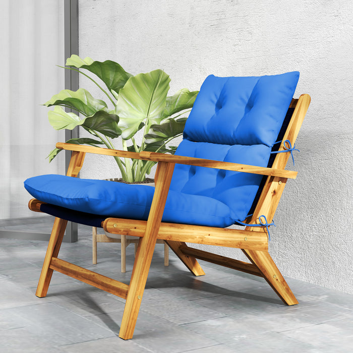 Blue Padded Outdoor Seat Cushion 115 x 56 cm by Outsunny
