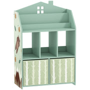 Kids Storage Shelf with Book Display and Drawers for Easy Organisation Green AOSOM