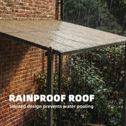Lean To Pergola with Waterproof Roof for Year Round Garden Shelter Dark Grey Outsunny